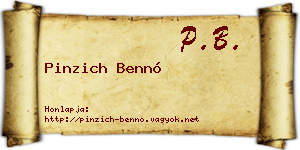 Pinzich Bennó névjegykártya